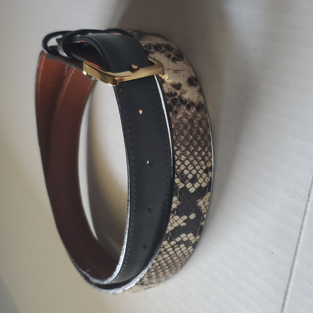 Snakeskin Genuine Leather Belt  sz 38 - Picture 3 of 13